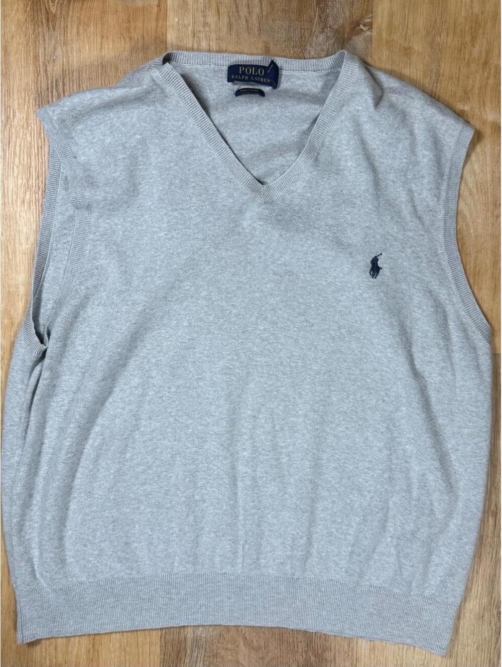 Ralph Lauren V-Neck Sweater Vest – Grey (Tagged XXL but fits closer to L)